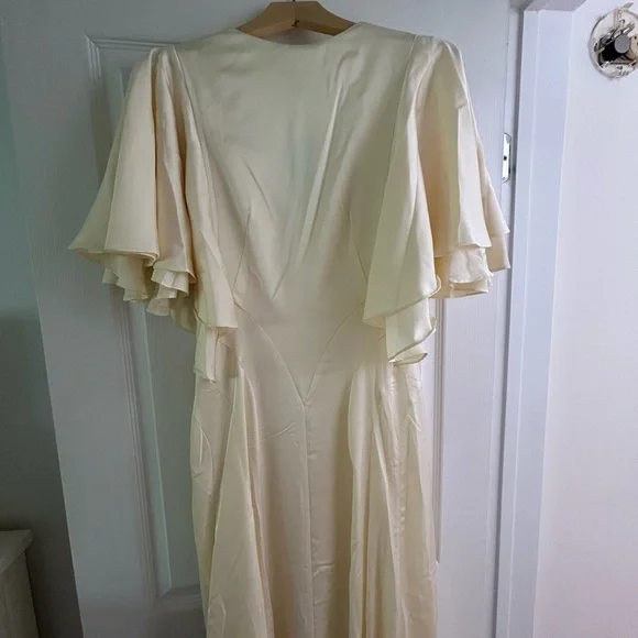 ASOS Wedding Dress - Off-White Satin, Retro Hollywood Glamour NWT Size 4 - Picture 5 of 14
